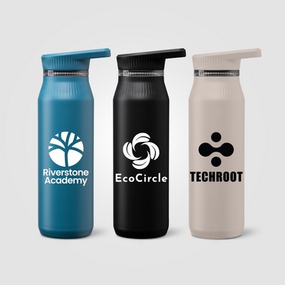 Majesty Recycled Stainless Steel Dual-Lid Handle Bottle - 25 oz.